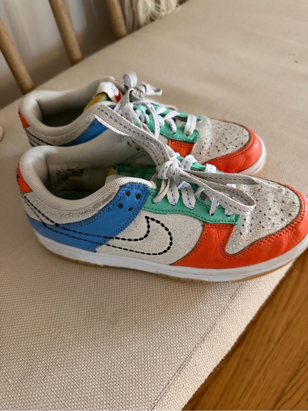 Nike Kids Multicolor Low-Top Sneakers in Orange, Blue Knicks colors!!